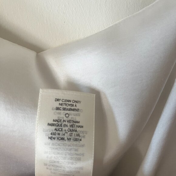 ALICE + OLIVIA Rosa Asymmetrical Midi Slip Dress White and Black Size 6 - Picture 8 of 8